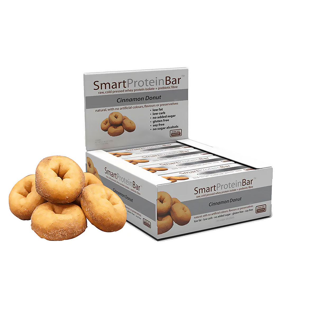 Smart Protein Bar Cinnamon Donut Box of 12 720g Ketogenic Supplies