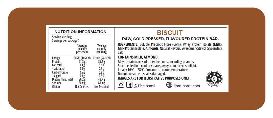 Biscuit Protein Bar - Nutritional Information  - Keto Supplies