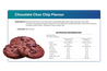 Chocolate chip cookie package with ingredients and nutrition information on a white background