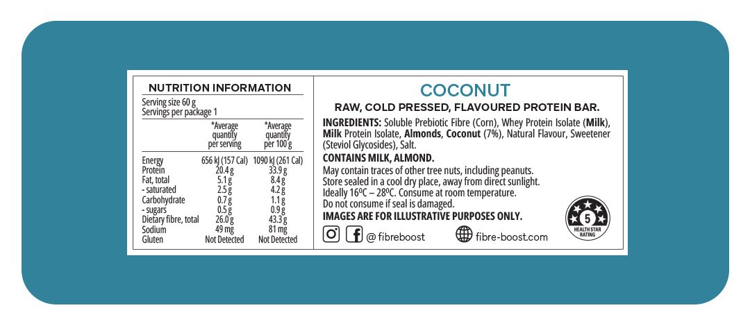 Coconut Protein Bar - Nutritional Information - Keto Supplies