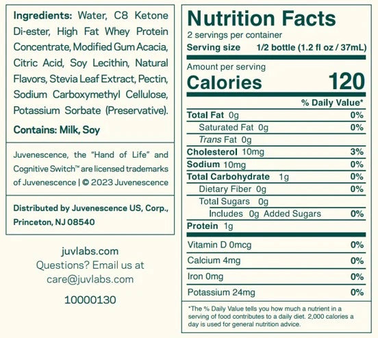 Cognitive Switch Ketone Ester Drink Nutritional Information