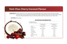 Nutrition label for dark choc cherry coconut flavour product with ingredients and serving size information.