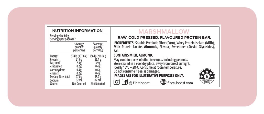 Marshmallow Protein Bar - Nutritional Information - Keto Supplies