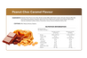 Nutrition label for Peanut Choc Caramel Flavour product with ingredients and nutritional information.