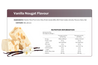 Nutrition label for vanilla nougat flavor product with vanilla beans and nougat pieces.