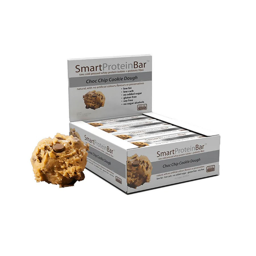 Smart Protein Bar - Choc Chip Cookie Dough - Box of 12 - 720g - Ketogenic Supplies
