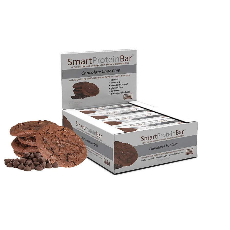 Smart Protein Bar - Chocolate Choc Chip - Box of 12 - 720g - Ketogenic Supplies