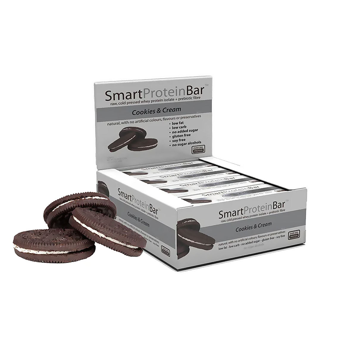Smart Protein Bar - Cookies & Cream - Box of 12 - 720g - Ketogenic Supplies