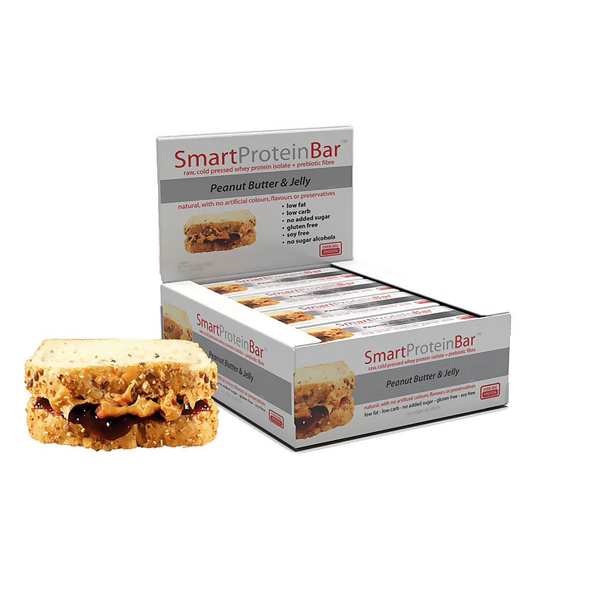 Smart Protein Bar - Peanut Butter & Jelly - box of 12 - 720g - Ketogenic Supplies