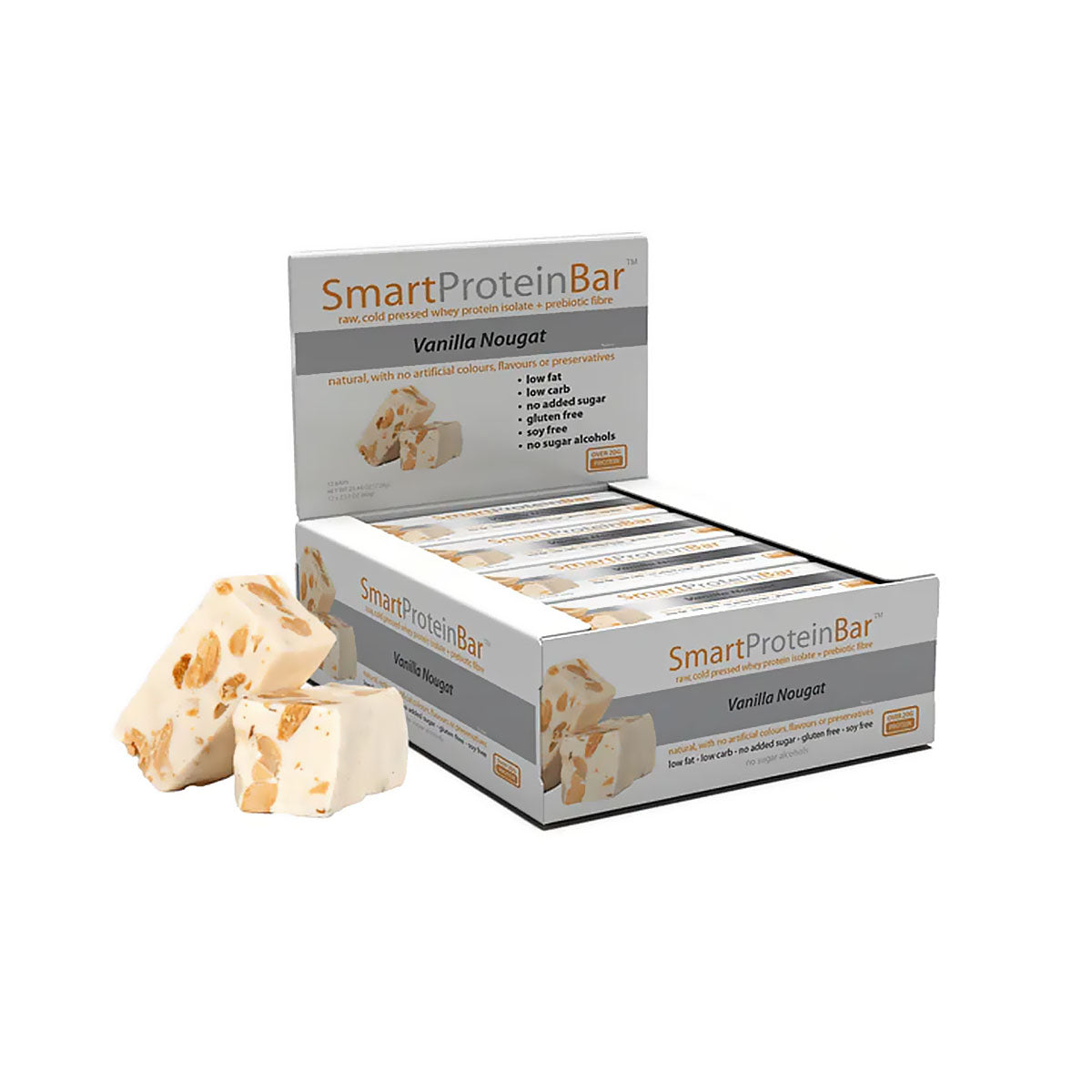 Smart Protein Bar - Vanilla Nougat - Box of 12 - 720g - Ketogenic Supplies