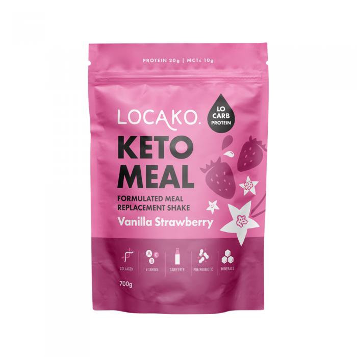Keto Meal Replacement - Vanilla Strawberry - Locako 700g - Ketogenic Supplies