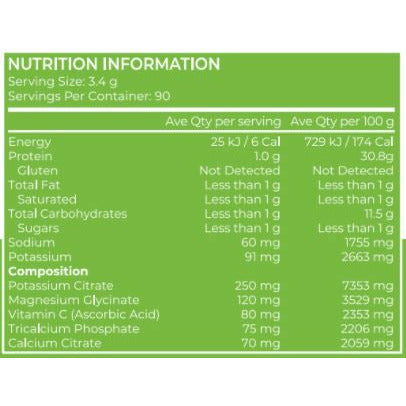 Image of Nutritional Info - Revitalise "Electrolytes' - Sour Apple
