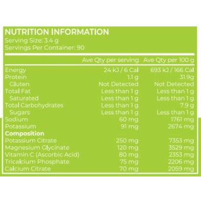 Image of Nutritional Info - Revitalise "Electrolytes' - Lemon/Lime
