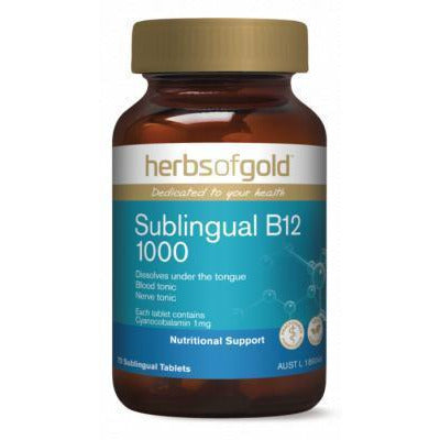 Sublingual B12 1000 Herbs of Gold - 75 Tablets - Ketogenic Supplies
